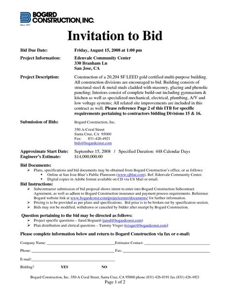 Invitation to Bid .